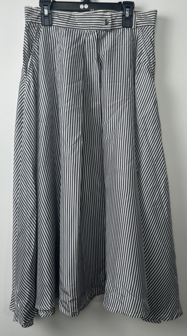 Vintage Rare Kenzo Paris 100% Silk Satin Designer Formal Stripe sz 42 (US 10) B7